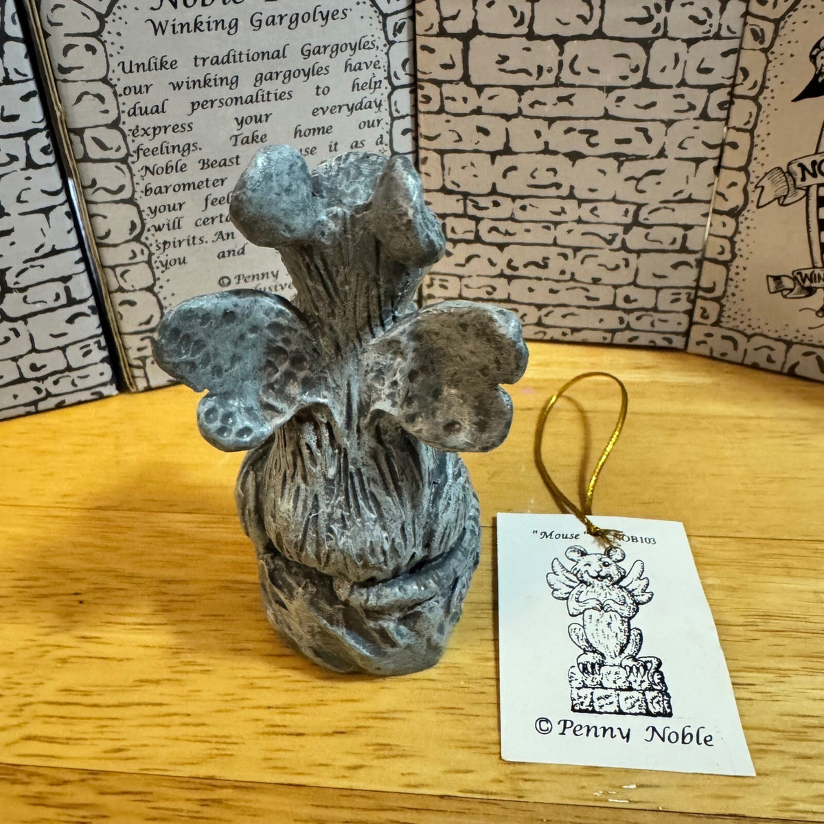 Vintage Noble Beasts Mouse Winking Gargoyle Figurine NOB103 Whimsical Goth