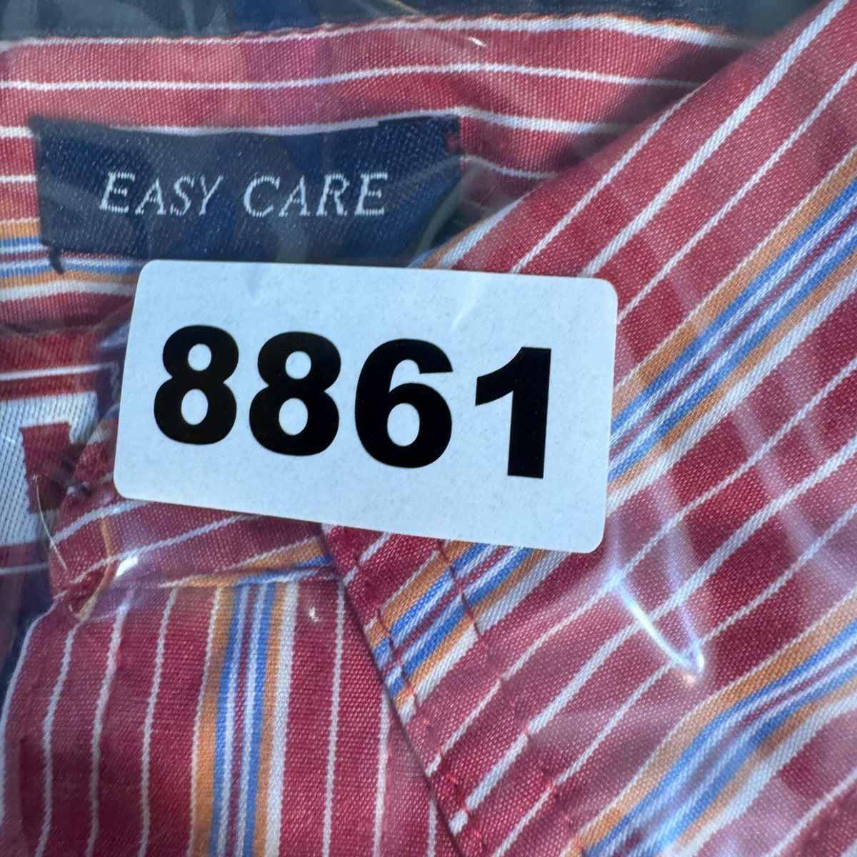 Chaps Button Down Shirt Mens XL Red Striped Long Sleeve Easy Care Preppy