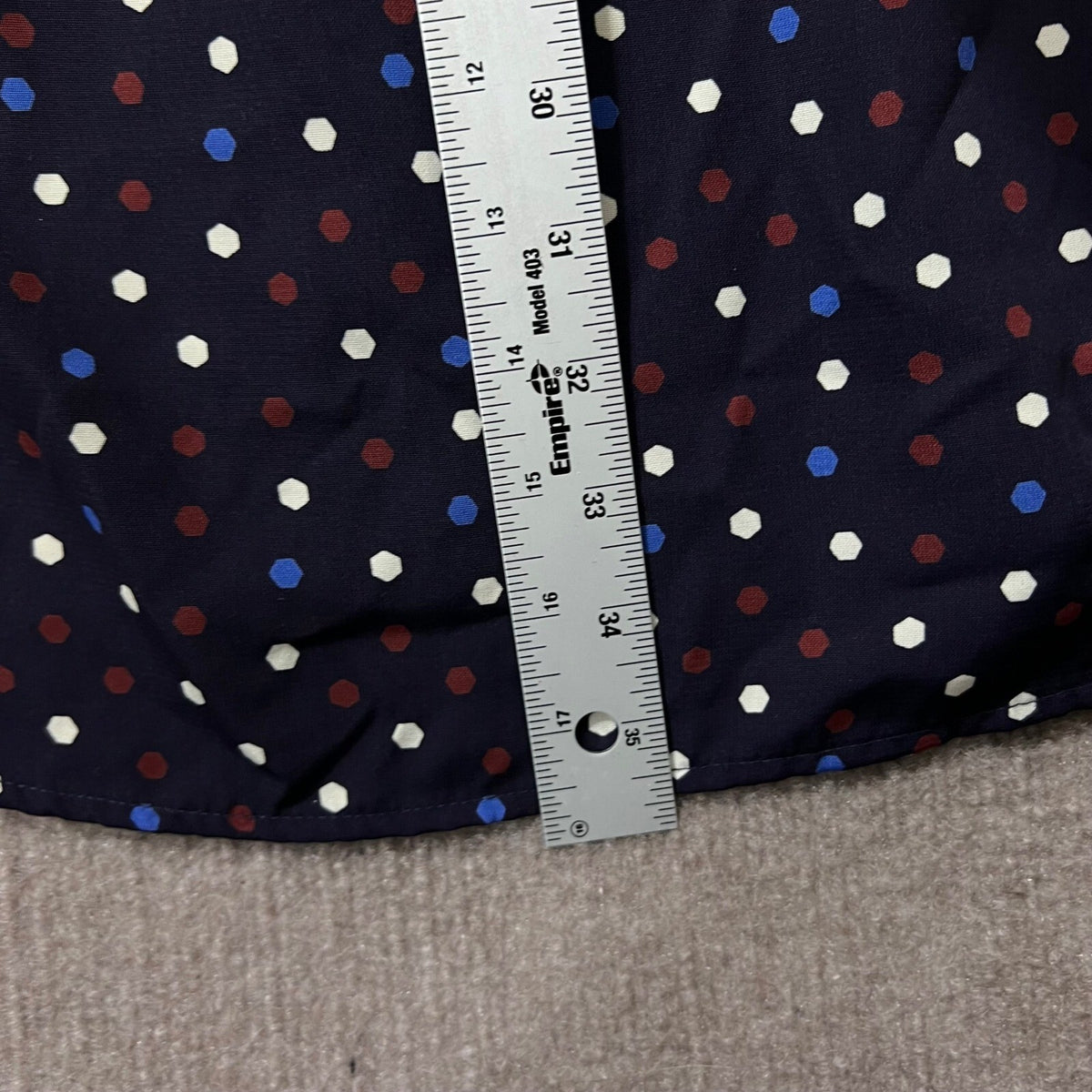 41 Hawthorn Navy Polka Dot Shirt Dress M Button Front Work Casual Career