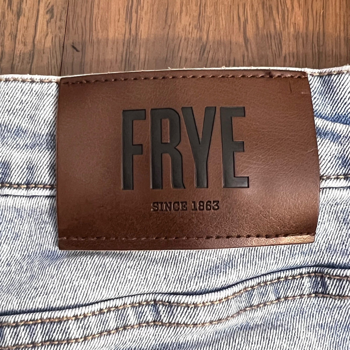 Frye High Rise Straight Leg Jeans Women 6/28 Light Wash Denim Acid Wash