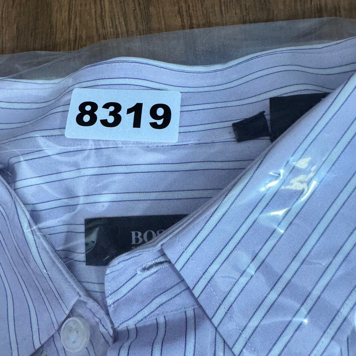 Hugo Boss Button Up Shirt Mens 17 32/33 Purple Striped Long Sleeve Minimalist