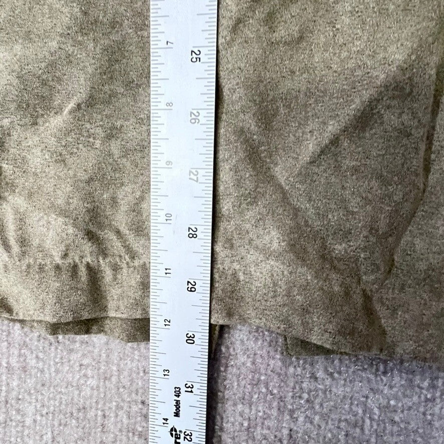 Van Heusen Soft Suede Feel Shirt Mens Large Olive Green Button Up Collared