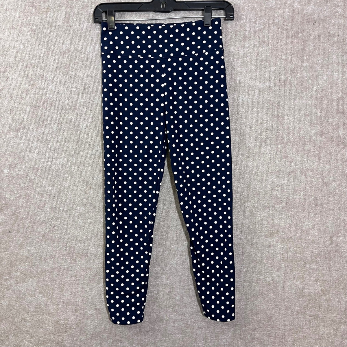 J Crew Polka Dot Leggings Women XS Navy Blue Stretchy Minimalist Preppy