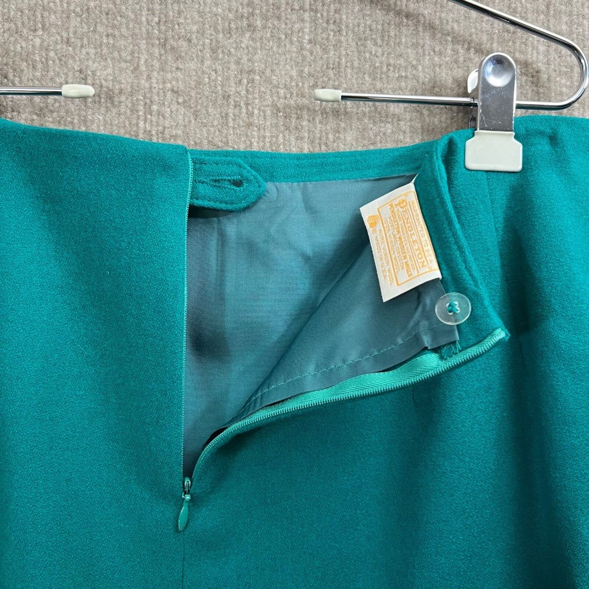 Pendleton Wool Suit Set Teal Green Skirt and Blazer Vintage Made in USA