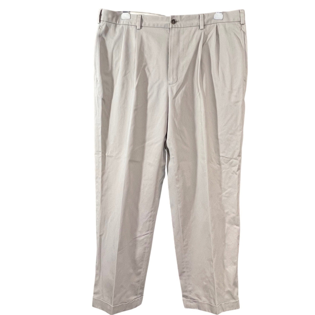 Brooks Brothers Advantage Chino Elliot Mens 40x32 Khaki Pleated Cuffed