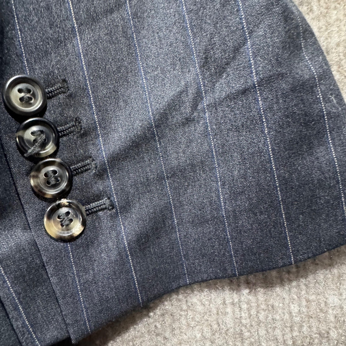 Piazza Sempione Charcoal Pinstripe Pants Suit Set Blazer & Trousers Italy Sz 4-6