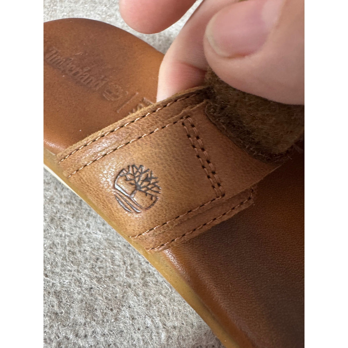 Timberland Sensorflex Platform Sandals Womens 9 Brown Leather Hook Loop Comfort