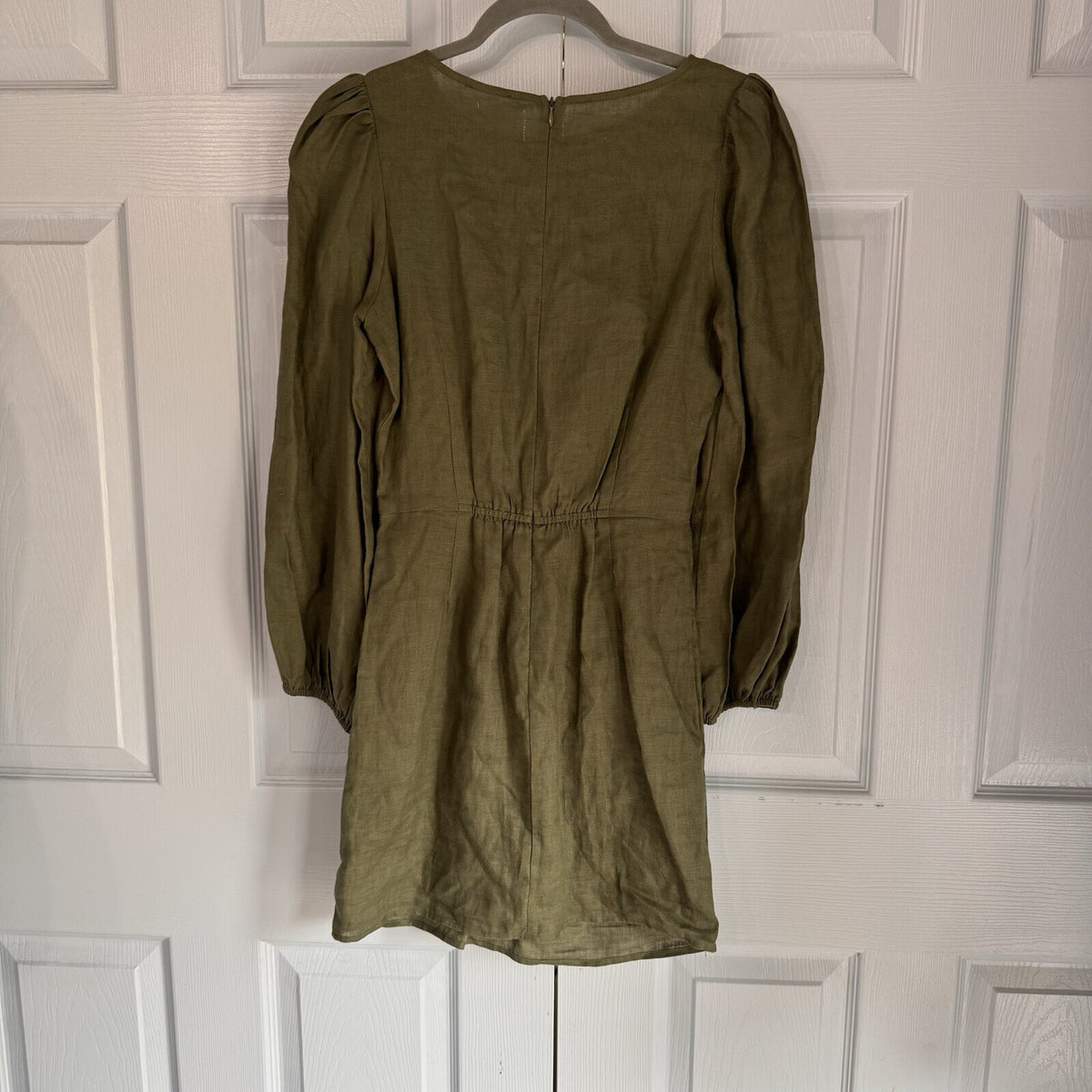 Wolfe the Label Green Linen Cutout Dress USA Med NWT