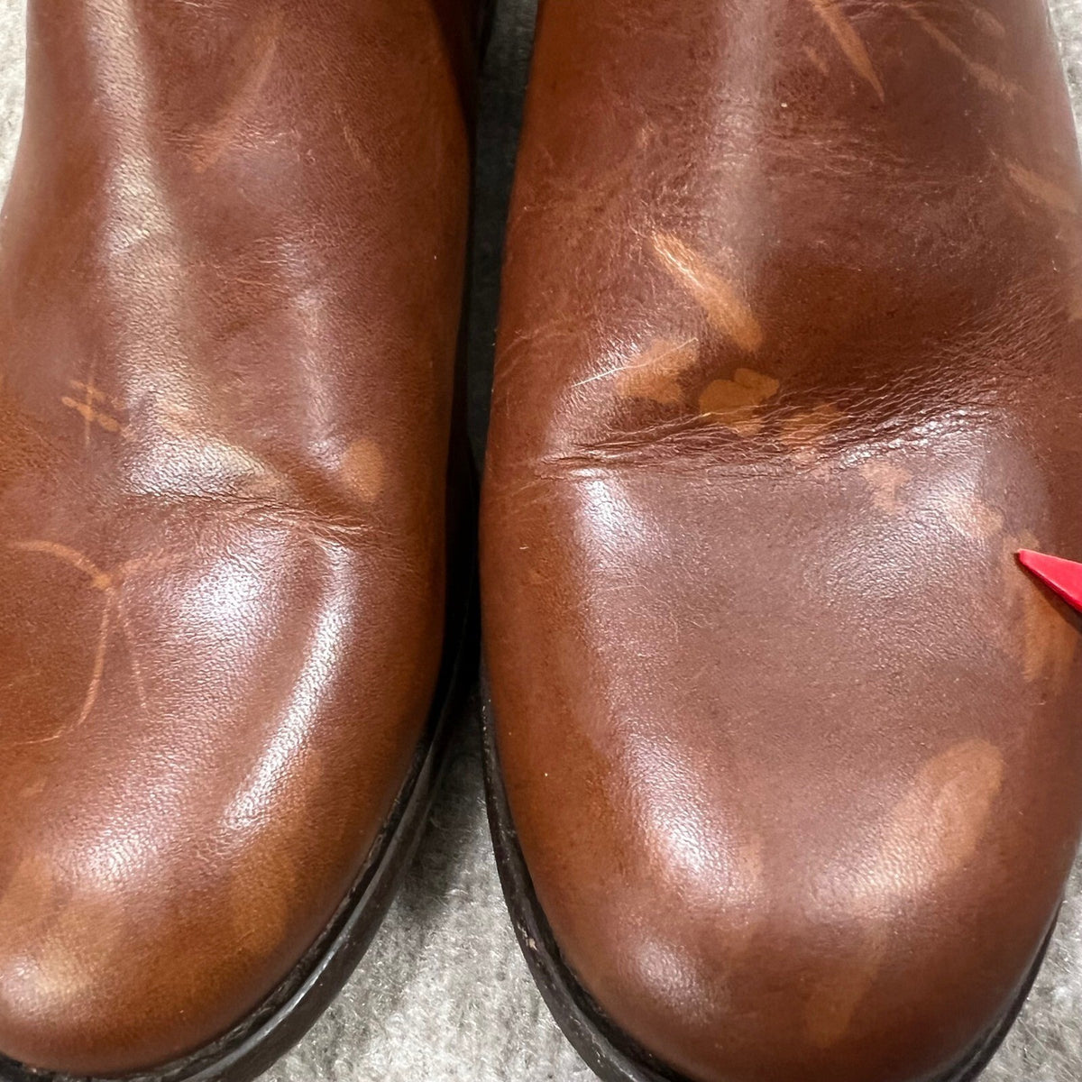 Frye Brown Leather Side Zip Ankle Boots Women's Size 7.5 B Medium Heel READ