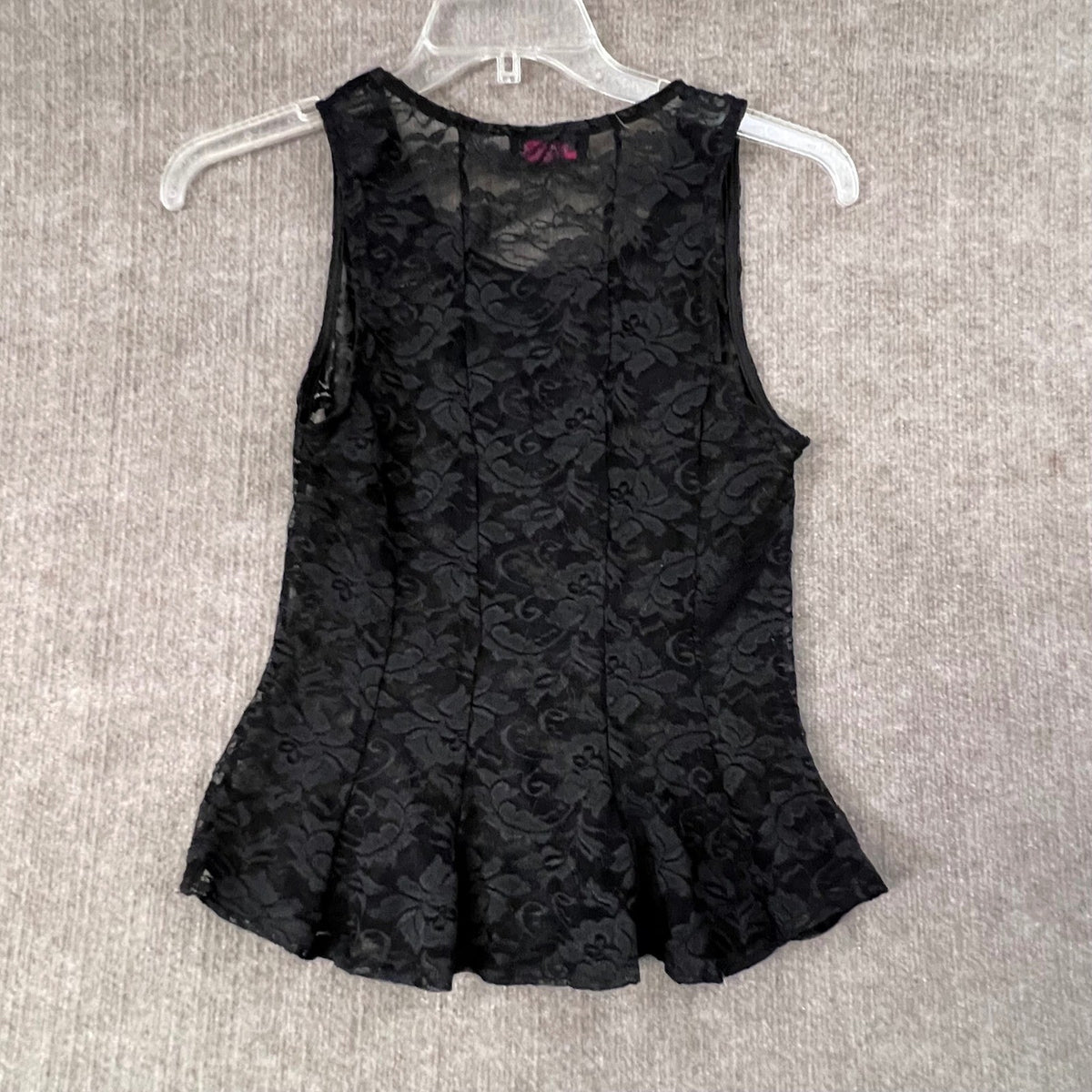 Body Central Black Lace Peplum Tank Top Sleeveless Lined Party Goth Emo