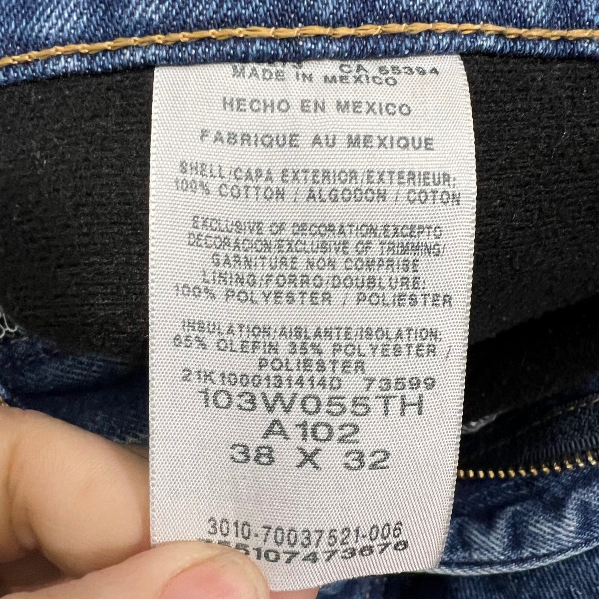 Wrangler Riggs Workwear Mens 38x32 Blue Jeans Insulated Lined Heavy Duty Work