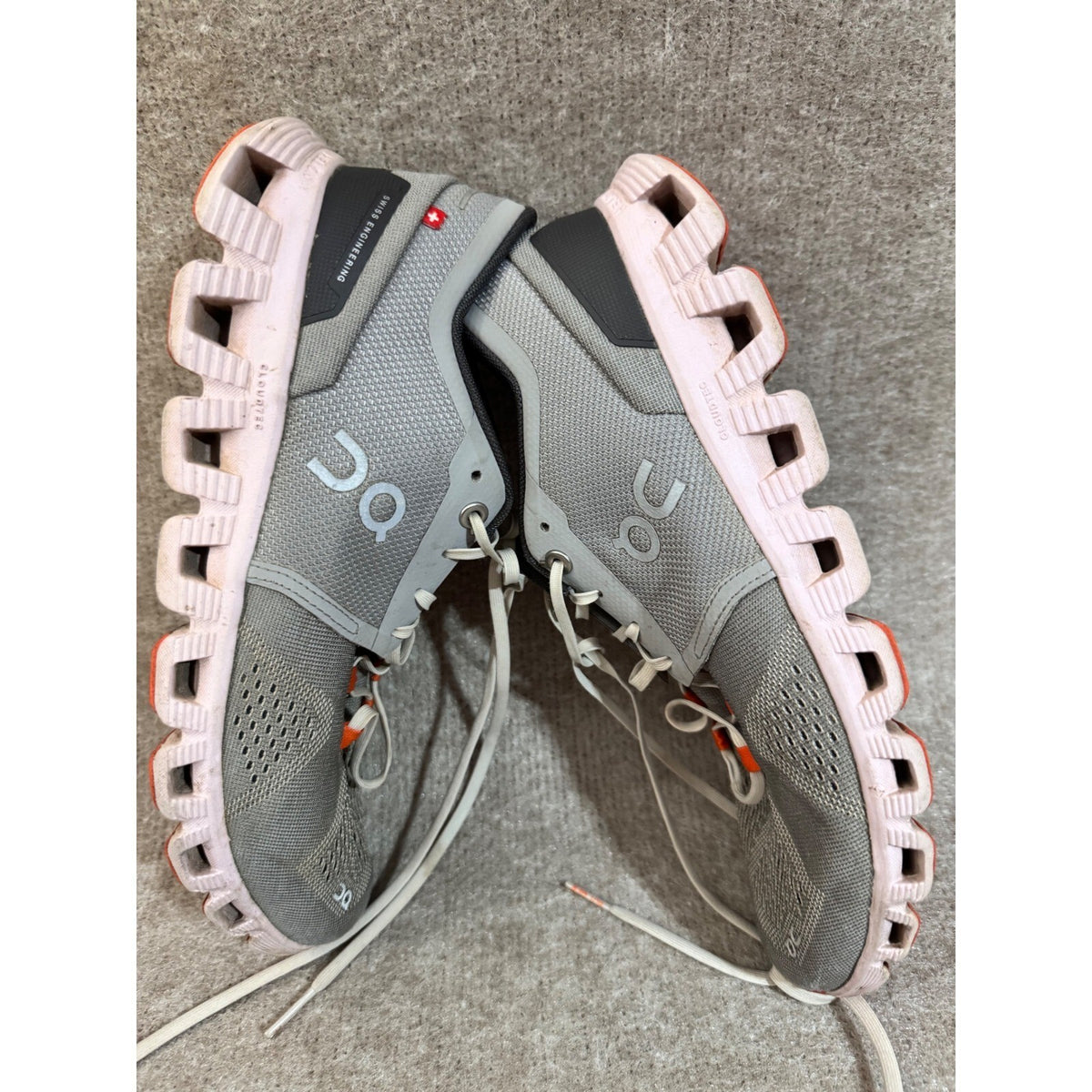 On Cloud X Running Shoes Womens 8.5 Gray Pink Lightweight Training Sneakers