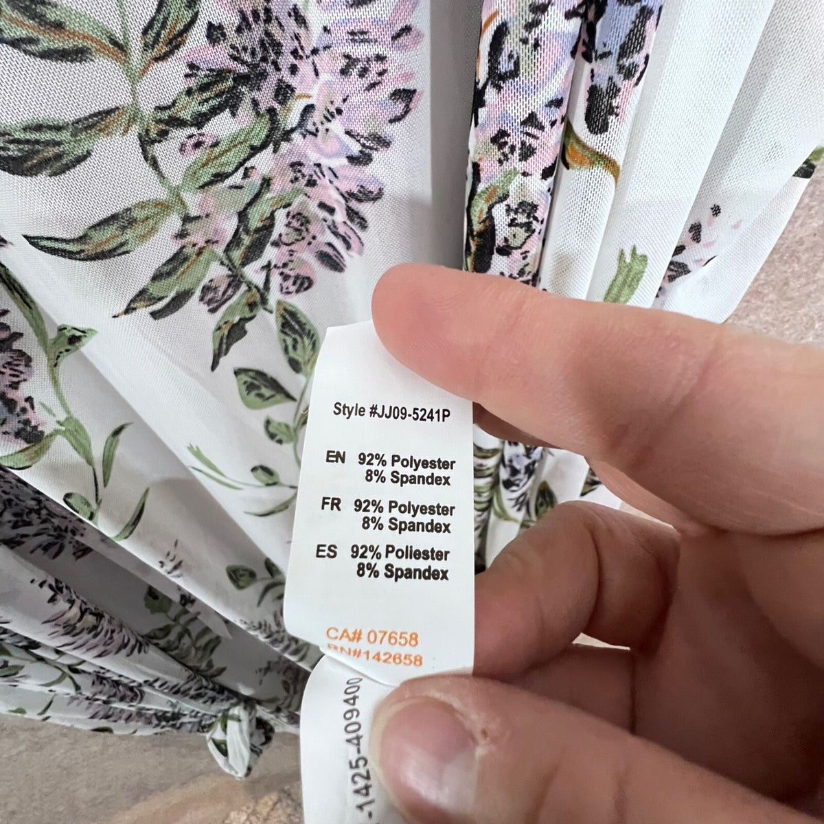 ReVamped Floral Mesh Kimono Cardigan Large White Purple Sheer Boho Romantic