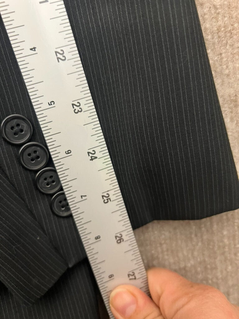 Perry Ellis Suit Jacket Men 44R Black three-button Single Vented Notched Collar