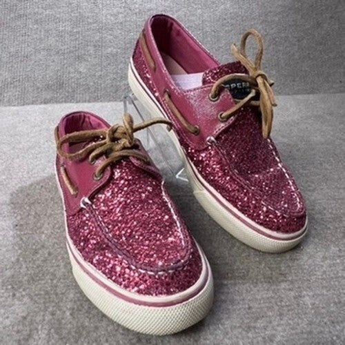 Sperry Top-Sider Sz 7 Boat Shoes Glitter Pink Sparkle Casual Slip On Women's