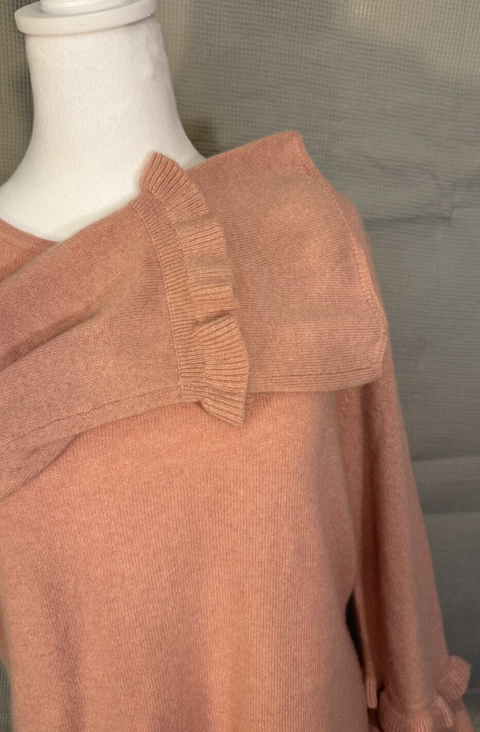 Charter Club Sweater Women S Barbie Pink Cashmere Ruffle Flare Capsule Classic