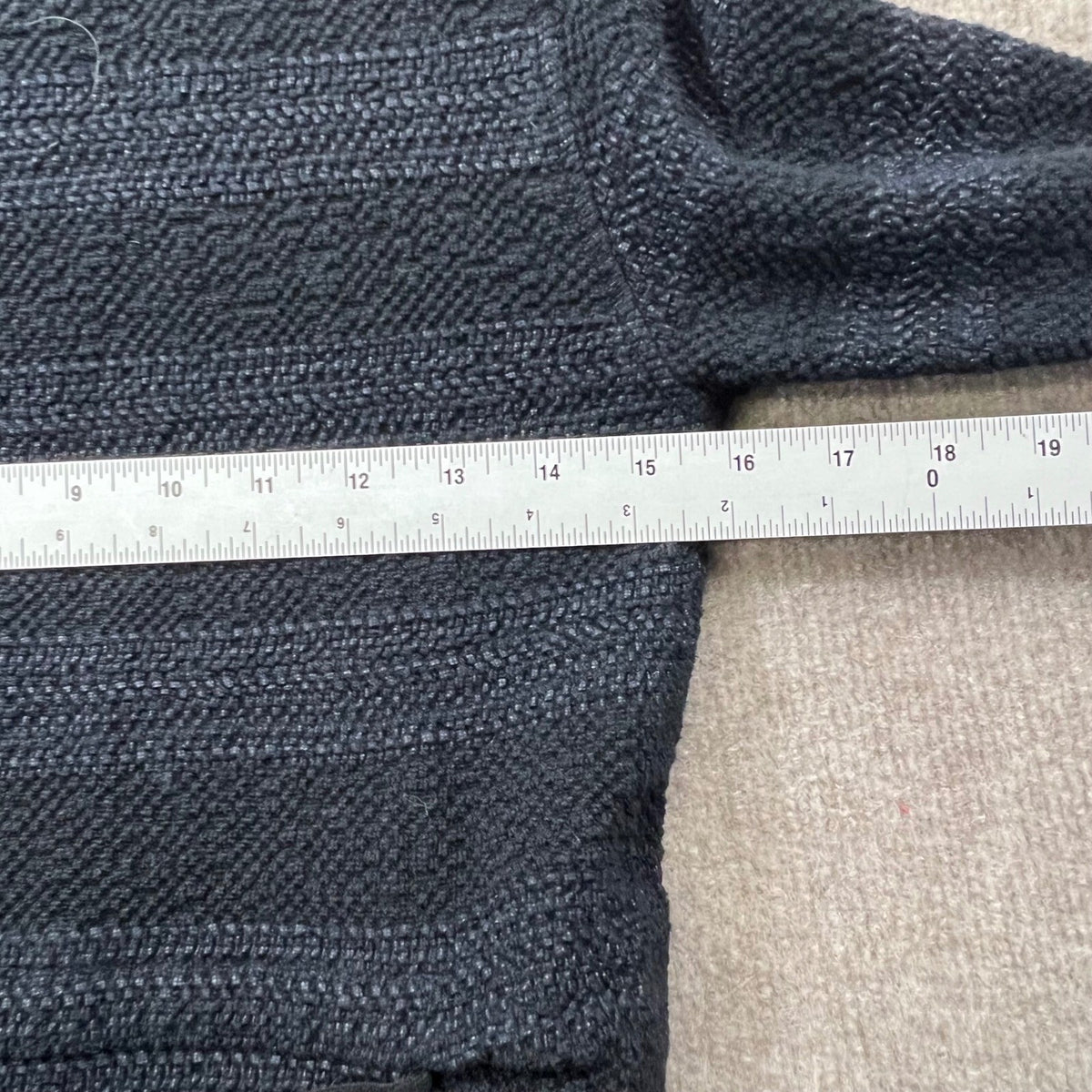 HUMANOID Textured Knit Collarless Blazer Jacket Navy Blue Size XS