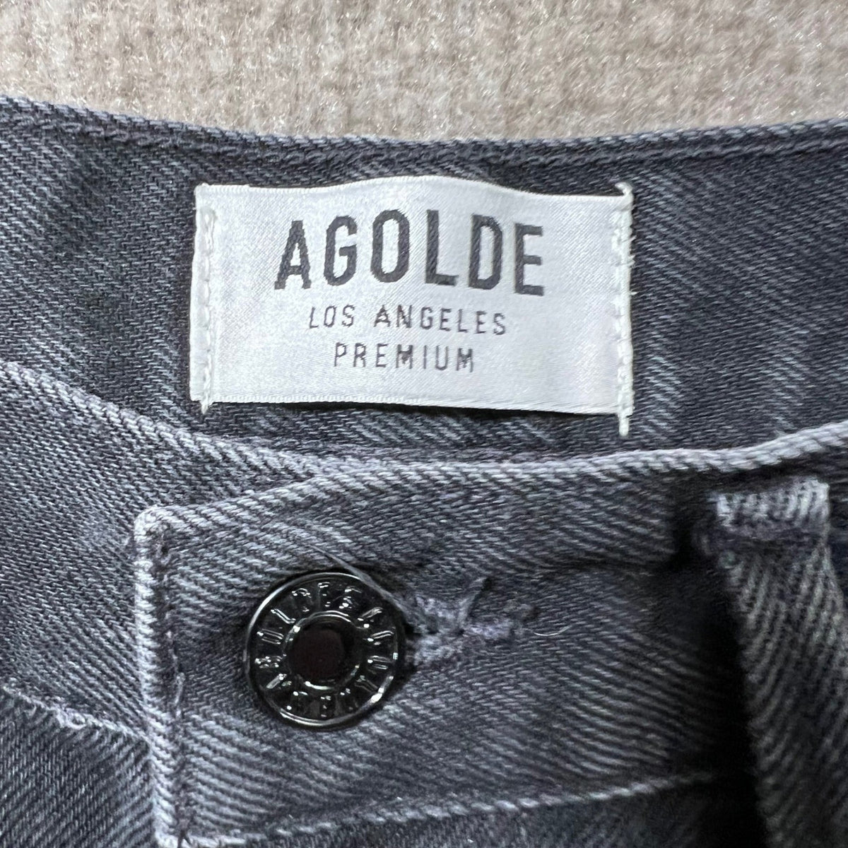 AGOLDE Distressed Grey Denim Cut Off Shorts Button Fly Size 27
