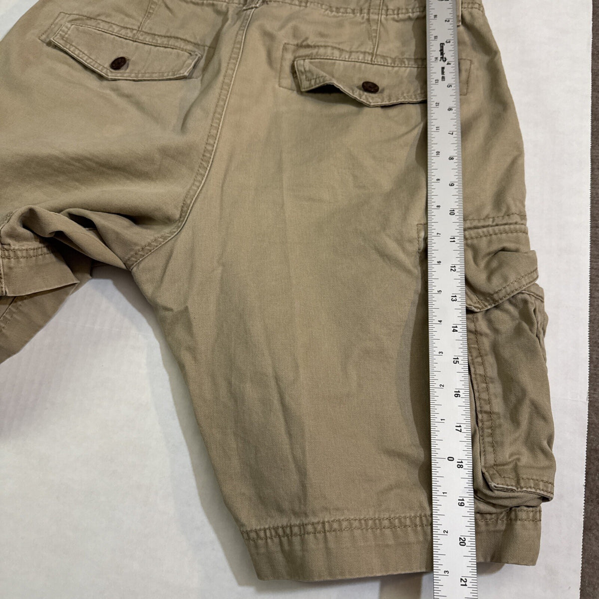 Bass Cargo Short Men 36x10 Khaki Casual Walking Cotton Preppy