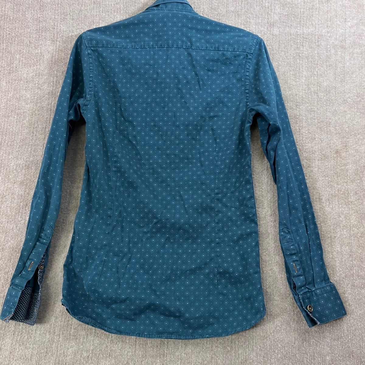 Ted Baker London Men sz 1 XS Cotton Long Sleeve Button Up Flip Shirt Flip Cuff