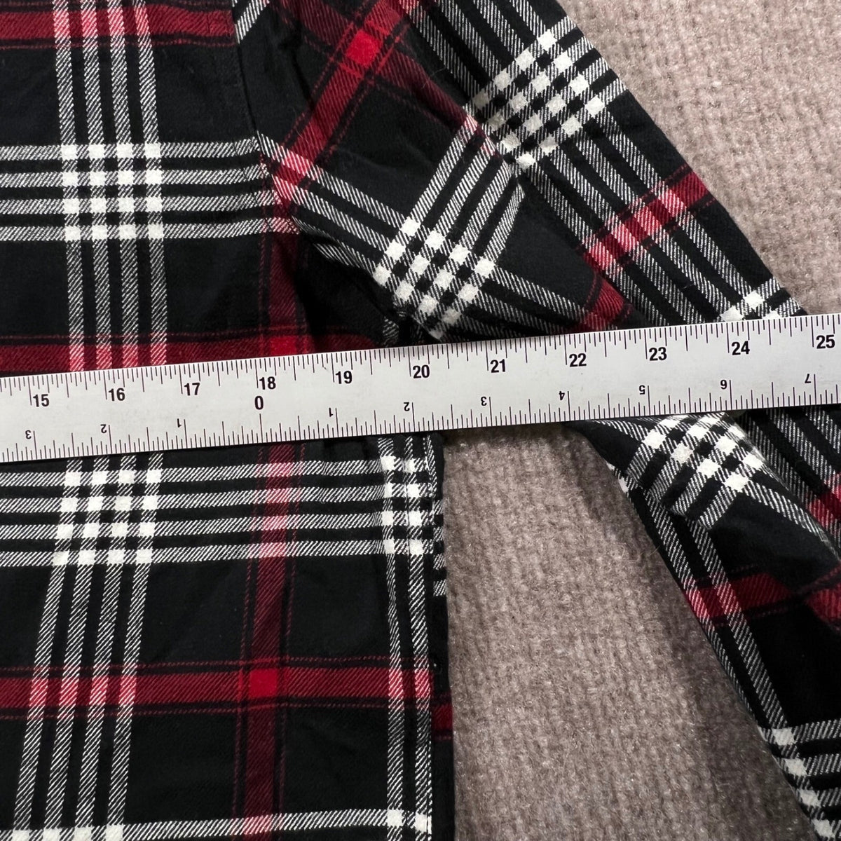 CHAPS Plaid Full Zip Flannel Shirt Jacket Red Black White L G Mens Long Sleeve