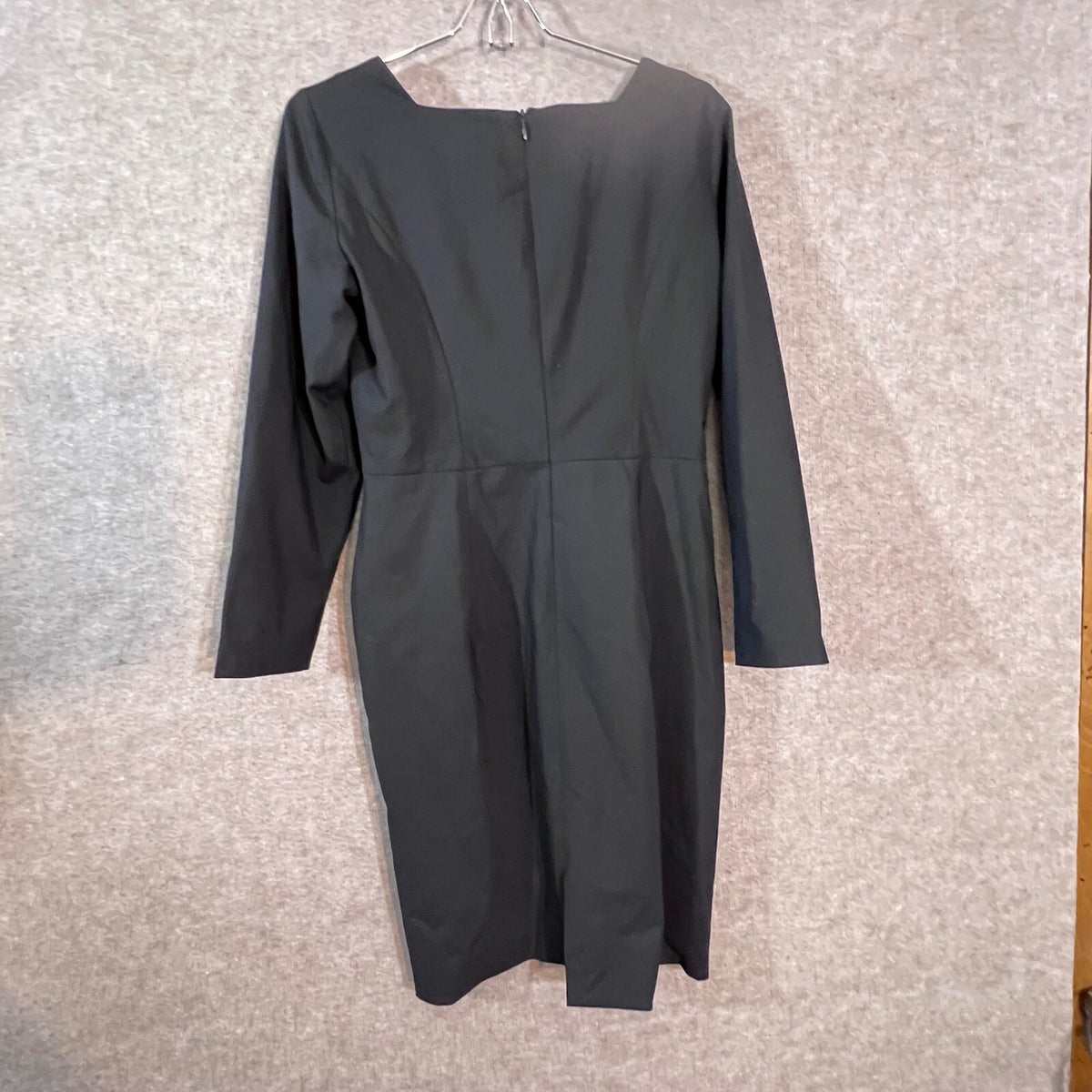 Piazza Sempione Dress Womens S Black Floral Applique Long Sleeve Sheath Elegant