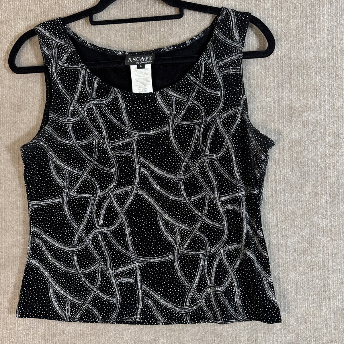 Xscape By Joanna Chen L Dressy Sleeveless Blouse Tank Glitter Stretch Tank
