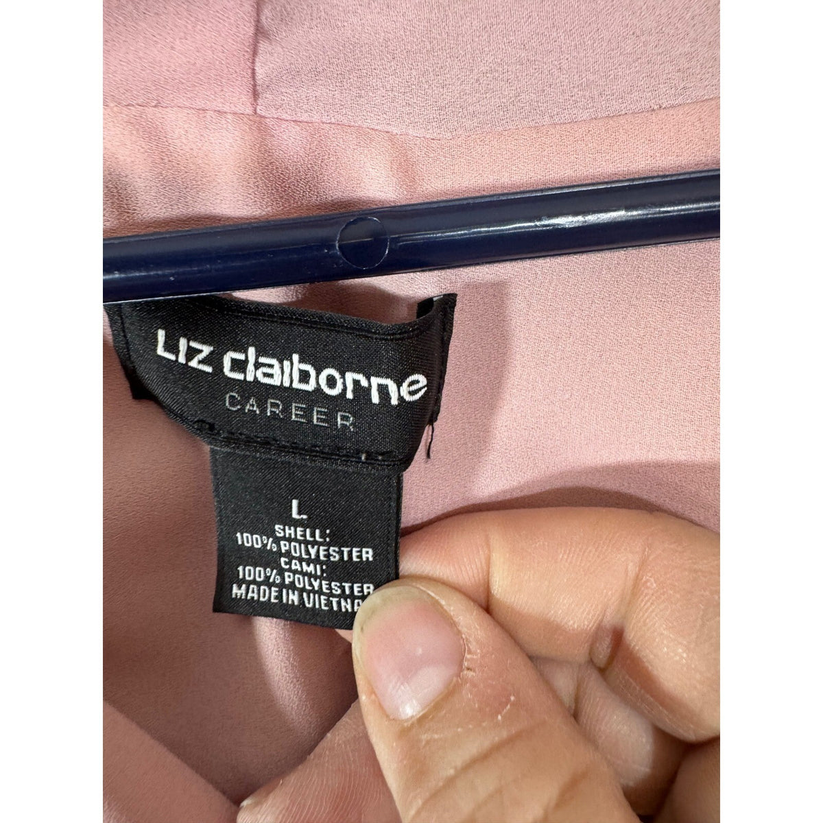 Liz Claiborne Career Top Womens L Pink Sleeveless Drape Front Blouse Office Core