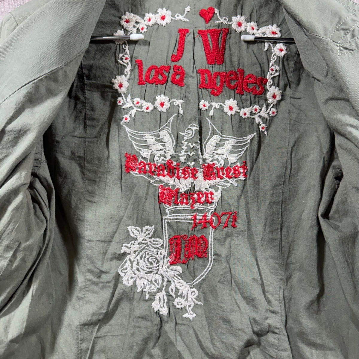 Johnny Was Los Angeles Women's Embroidered Blazer Jacket S/M Crest Rose Accent