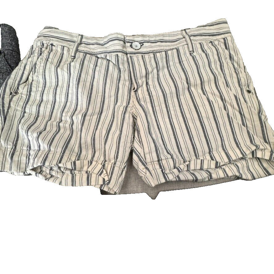 5 Pair Express 8P Women Flat Front Cuffed Cotton Shorts 4" Cuffed Short Rise y2K