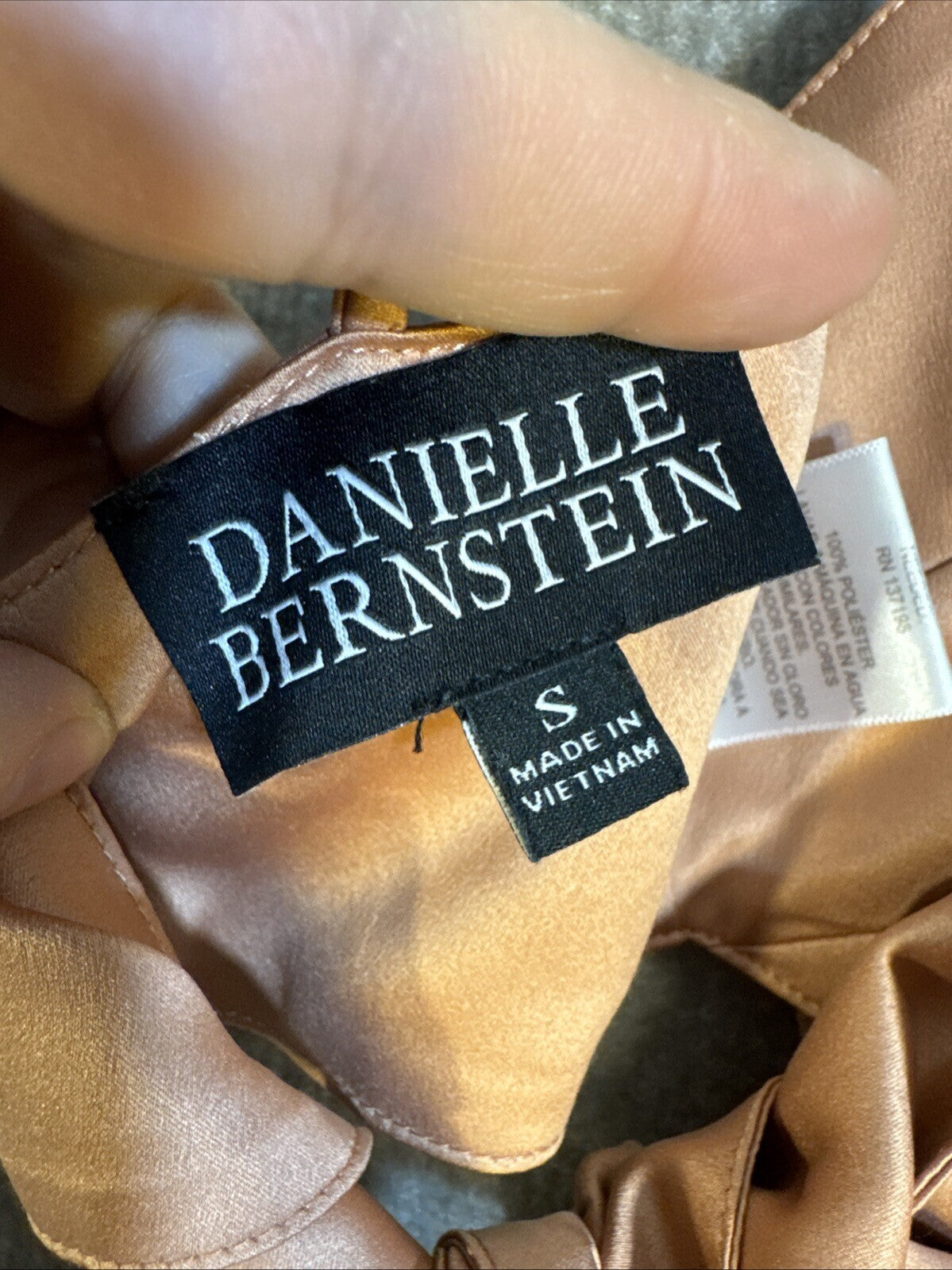 Danielle Bernstein Top Women's Small Coral Spaghetti Strap Hanky Hem Cropped