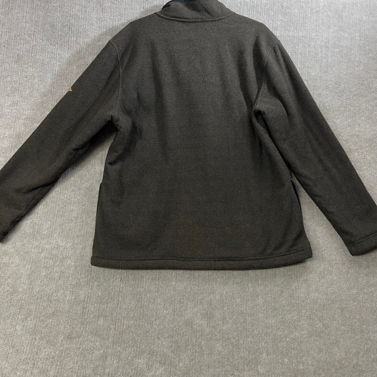 Orvis Mens Pullover Fleece Lined 1/4 Zip Brown Classic Collection Large L/G