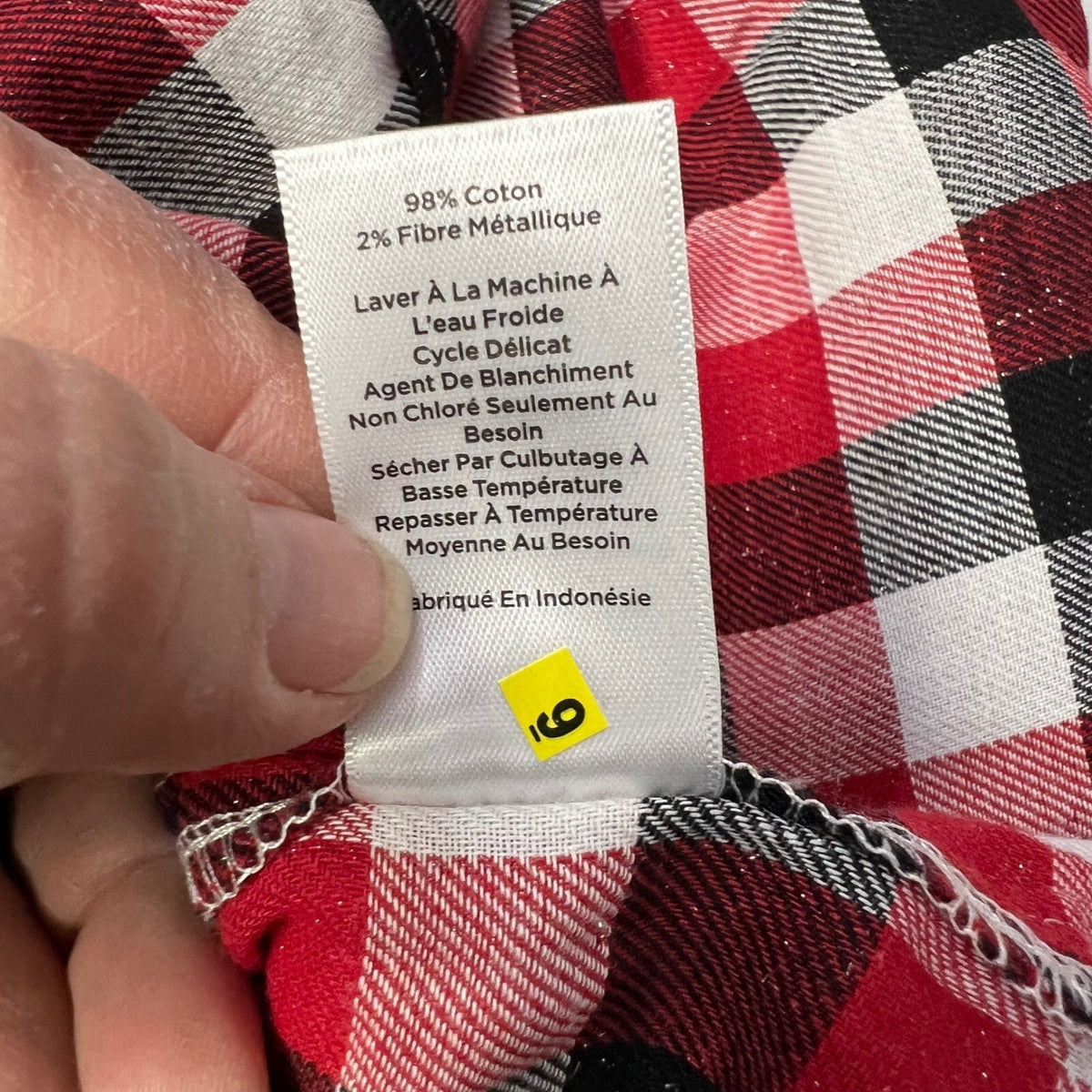 NWT Talbots Plus Size 3X Red Black White Plaid Sparkle Button Down Shirt Top