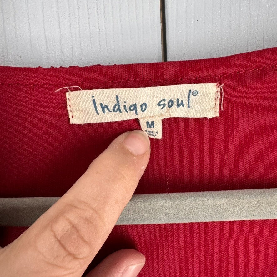 Indigo Soul Sz M Red Lace Mini Dress