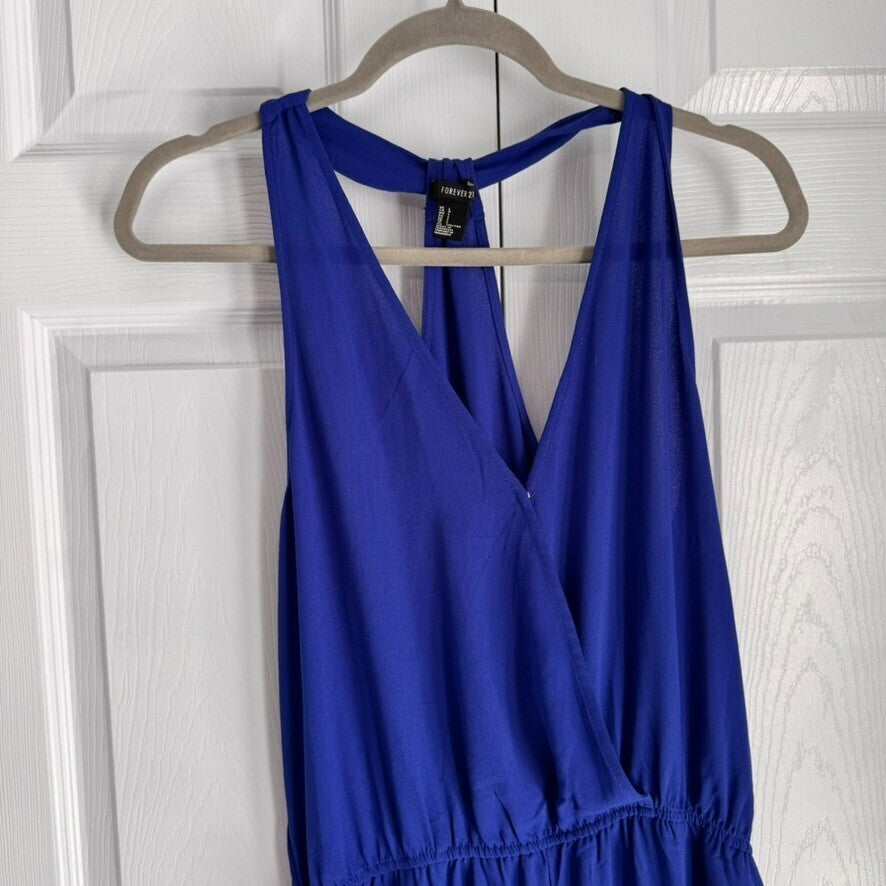 Forever 21 Large Women's Sleeveless Jumpsuit Romper Racer Back Pockets