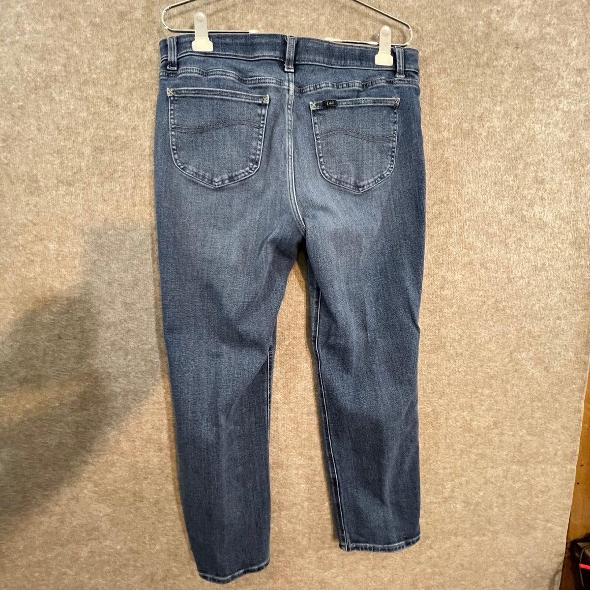 4 Pair Lee Slim Fit Straight Leg Jeans Womens 16 Medium Dark Wash Mid Rise Denim