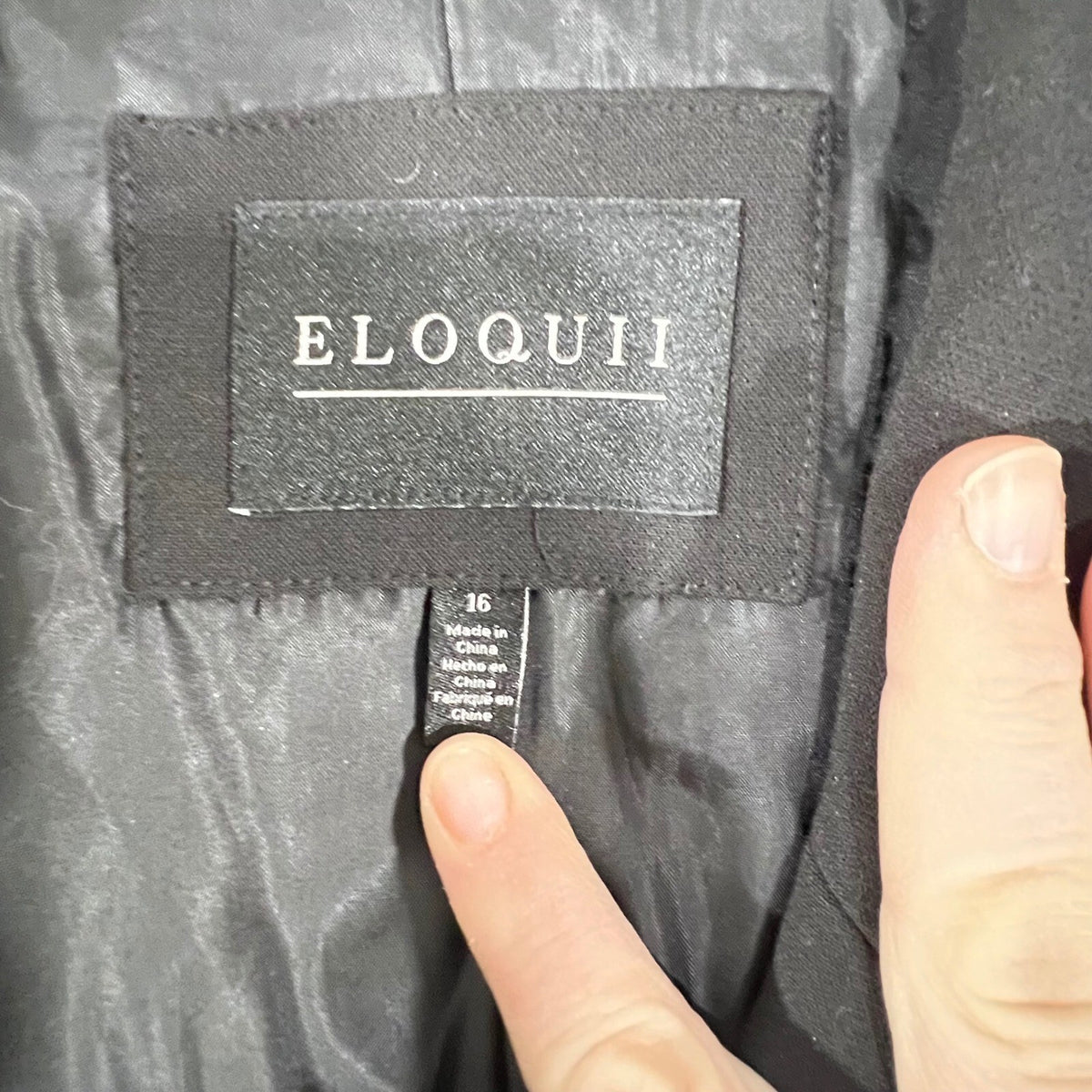 Eloquii Blazer Jacket Womens 16 Black Double Breasted Longline Professional