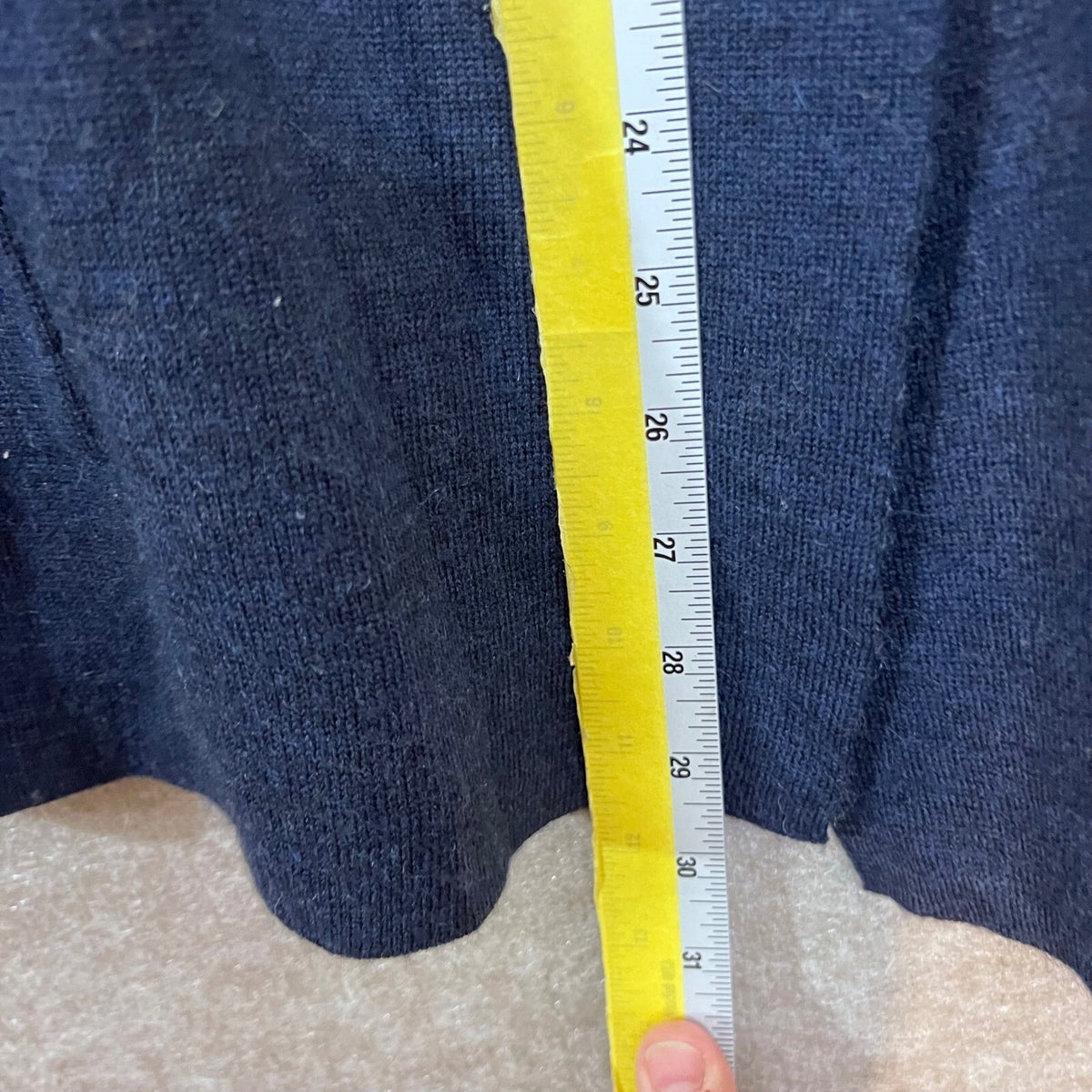 Jones New York Jones & Co Cardigan Womens 1X Navy Blue Gray Hooded Knit Coastal