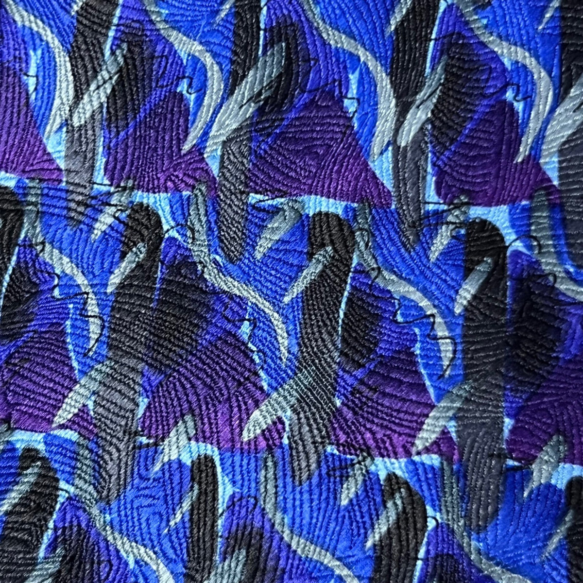 J. Garcia Silk Necktie Mens Blue Purple Abstract Jerry Garcia Designer Tie