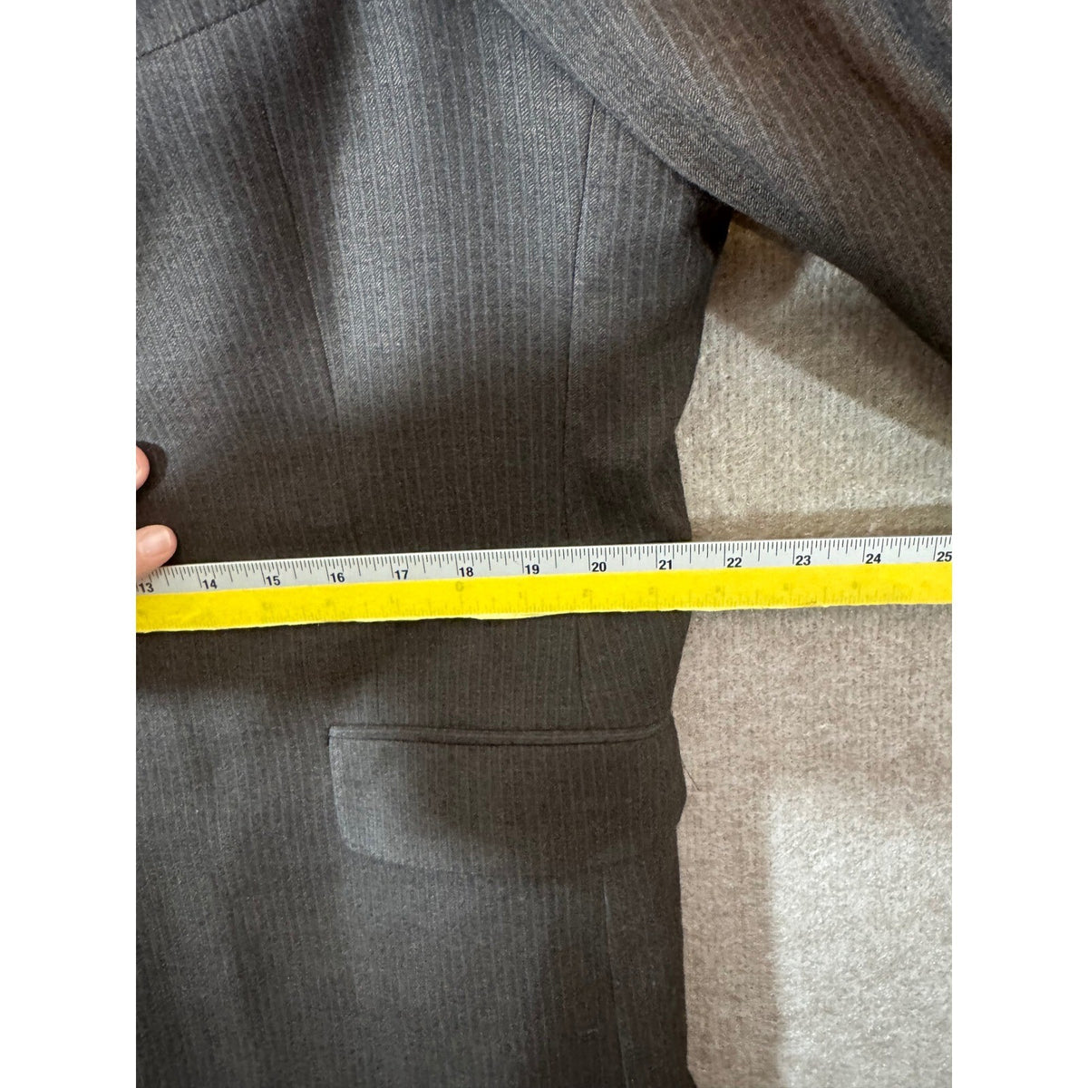 Daniel Cremieux Loro Piana Wool Suit 44R 36x29 (+2) Chocolate Brown Pinstripe