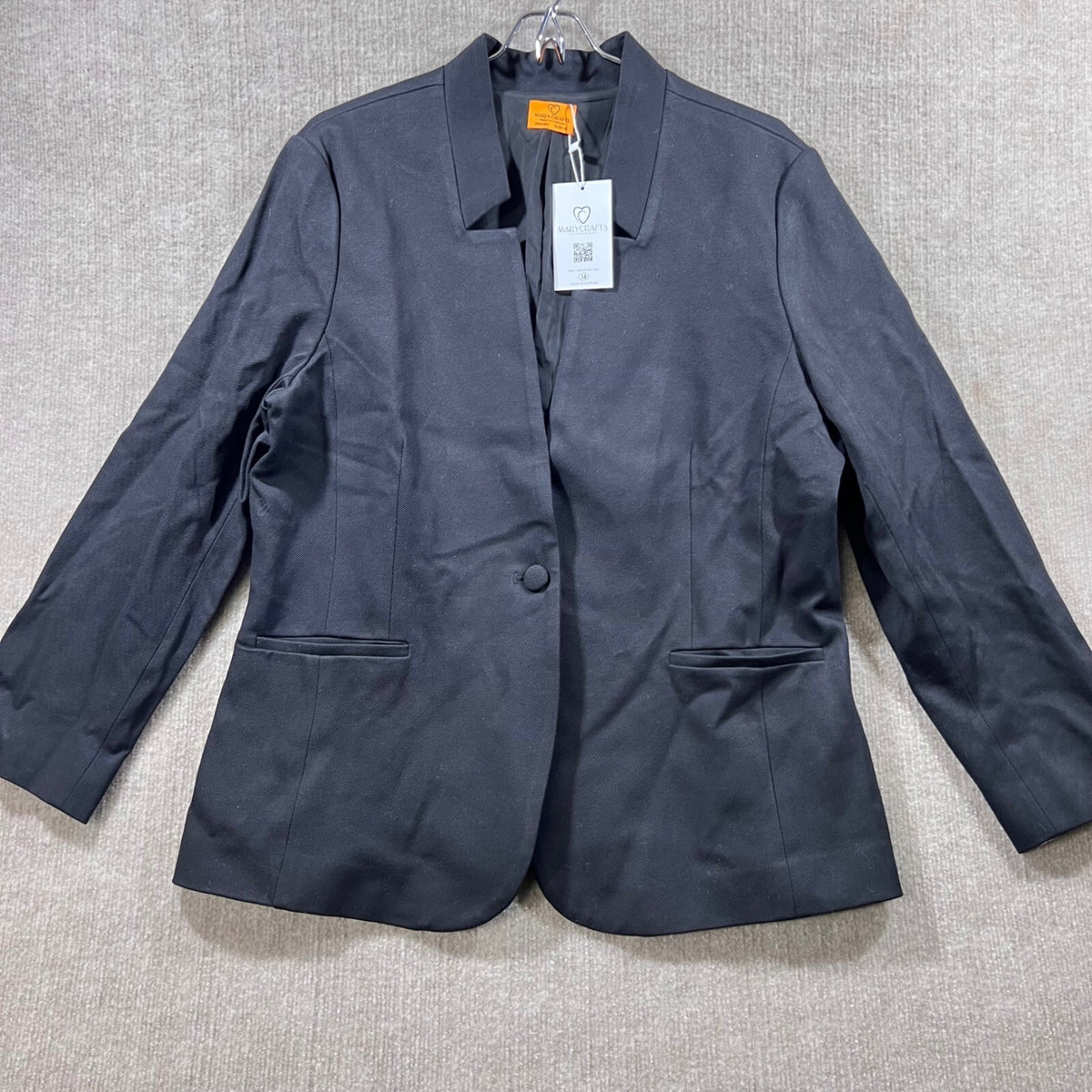 Mary Crafts Single Button Blazer Jacket Women Size 16 Career Workwear Interview
