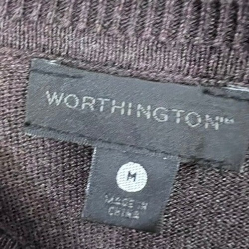 Worthington Knit Dress Womens Medium M Brown Short Sleeve Casual