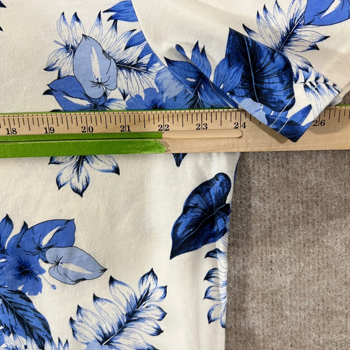 Place Floral Polo Shirt Mens XXL Blue White Tropical Hibiscus Boho