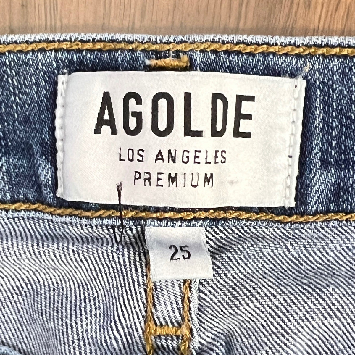 AGOLDE Distressed Skinny Jeans Womens 25 Blue Denim Ripped Raw Hem Streetwear