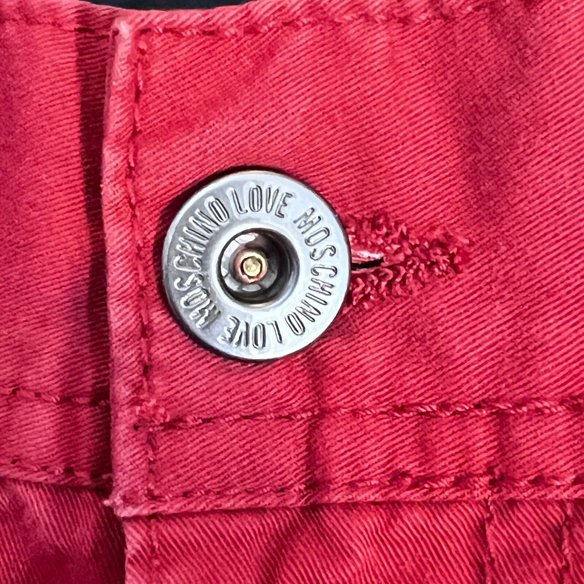 Love Moschino Tequila Bum Bum Pants Women 29 Red Regular Leg Cotton Designer