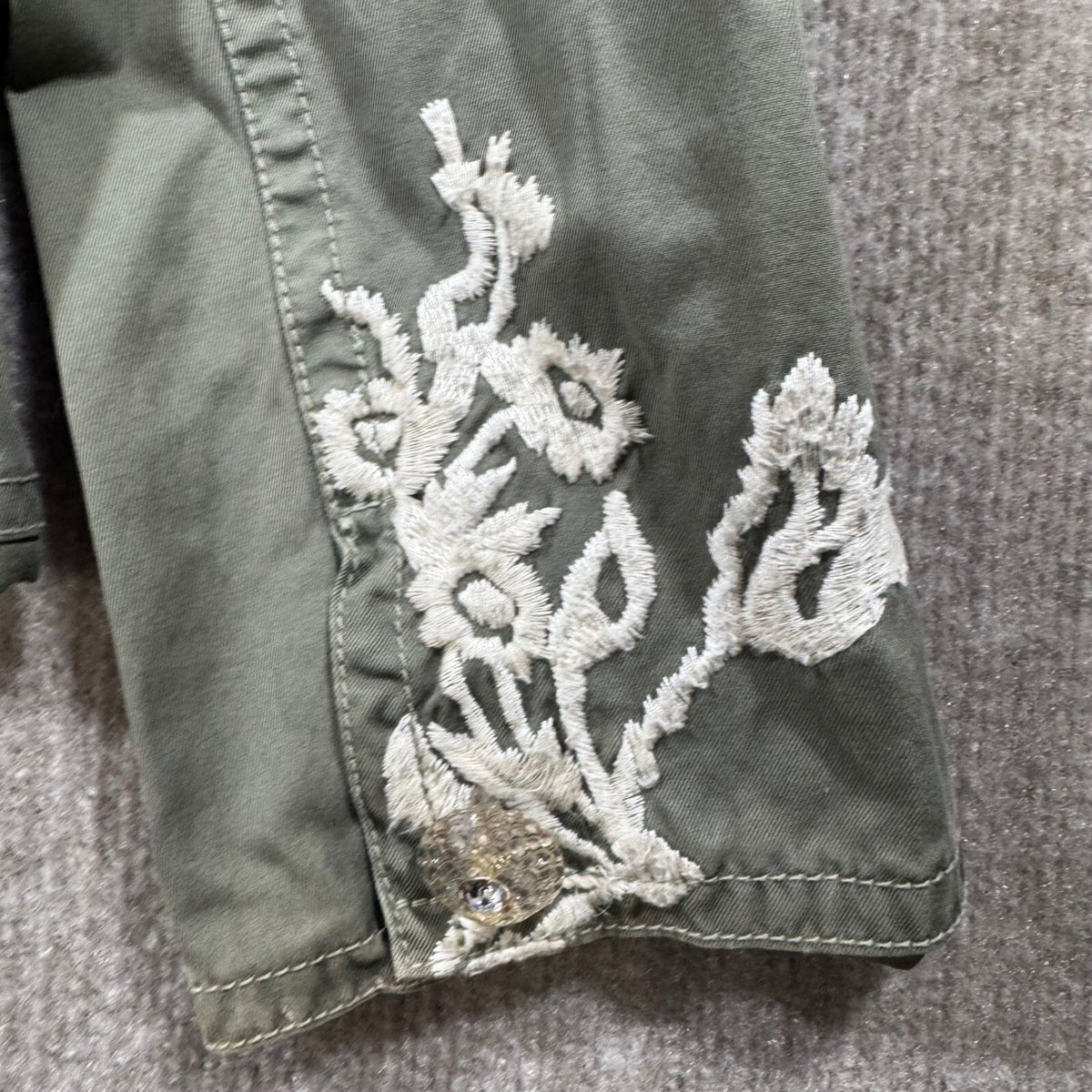 Johnny Was Los Angeles Women's Embroidered Blazer Jacket S/M Crest Rose Accent