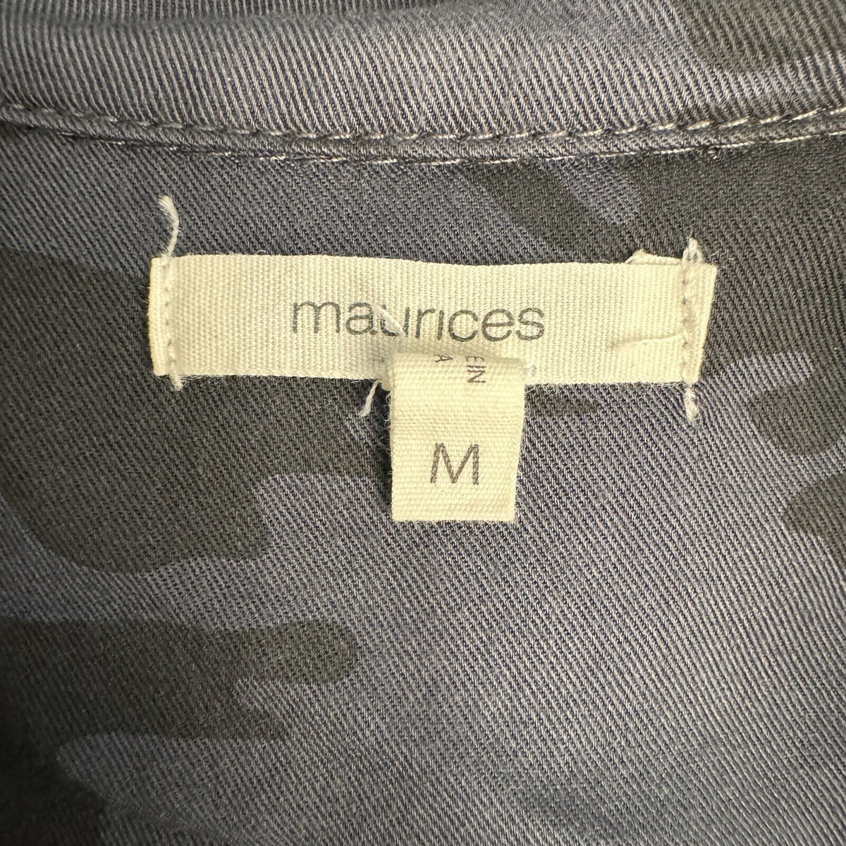 Maurice's Sz M Animal Print Drawstring Waist Military Style Chore Coat Jacket