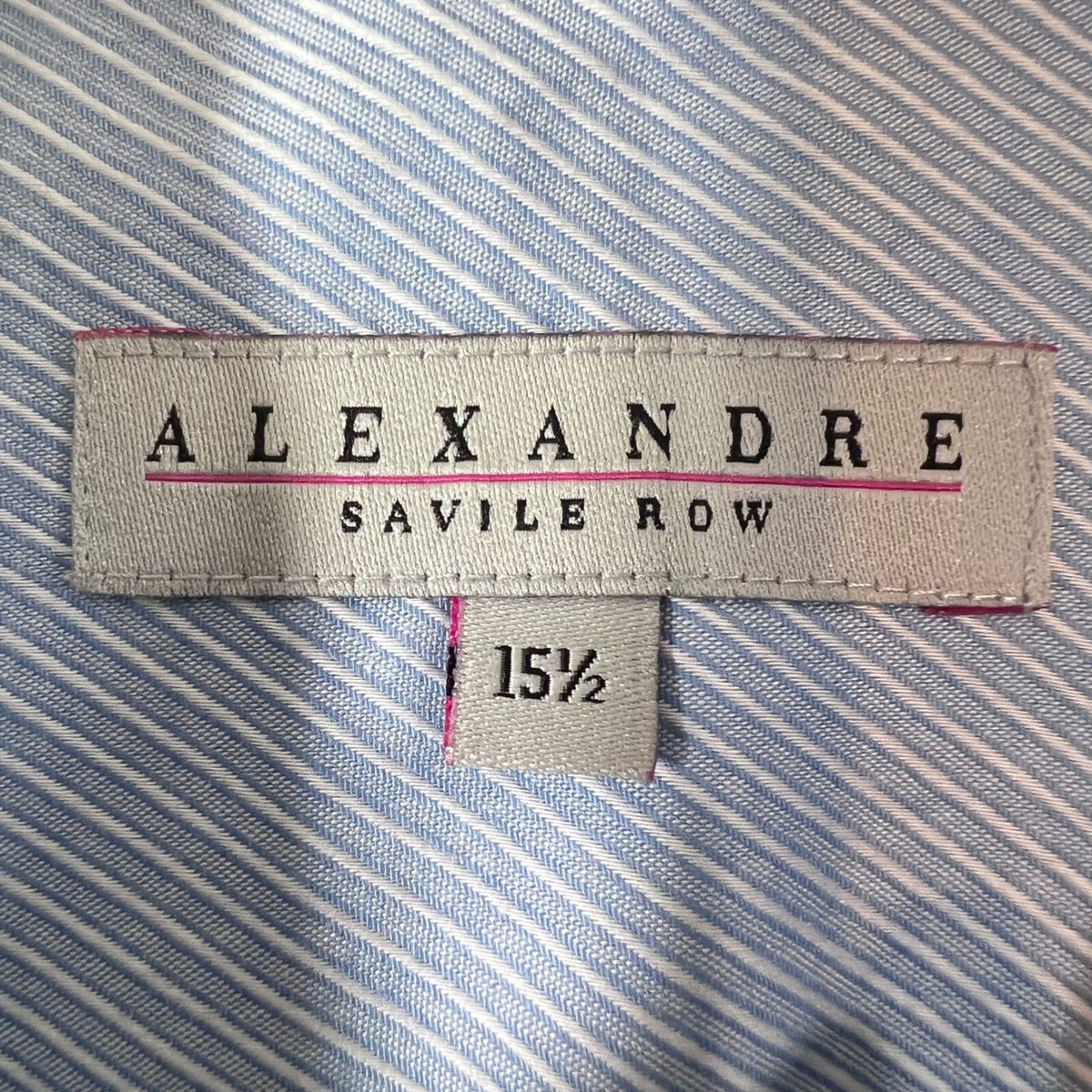Alexandre Savile Row Button Down Shirt Mens 15.5 Blue Striped Flip Cuff Business