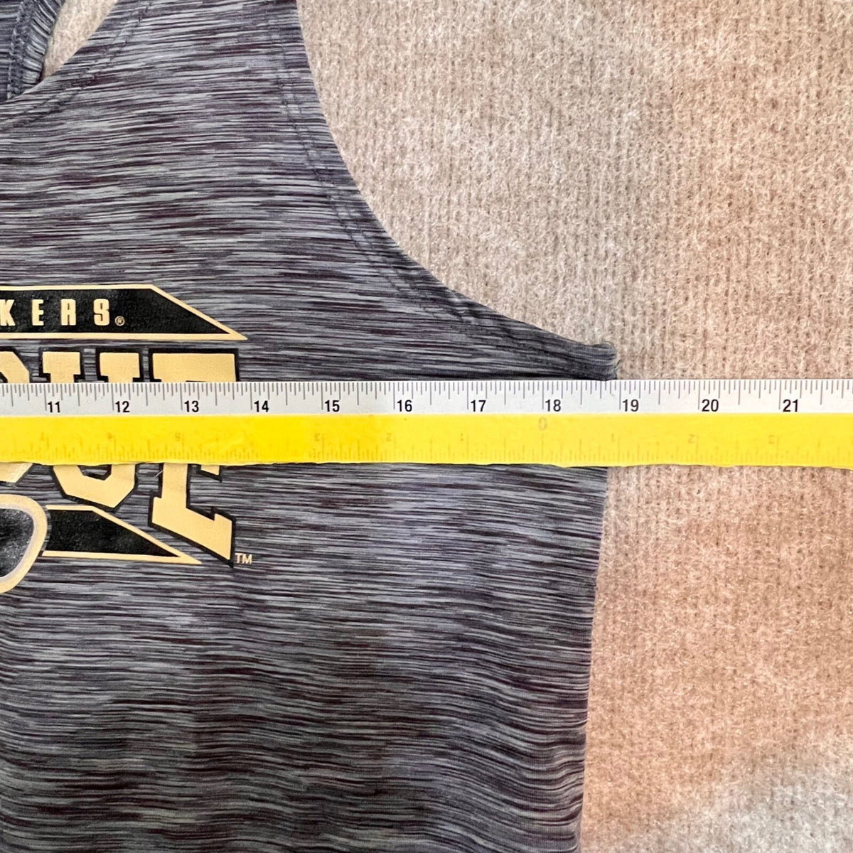 Sideline Apparel Purdue Boilermakers Tank Top Women Lg Gray Space Dye Athletic