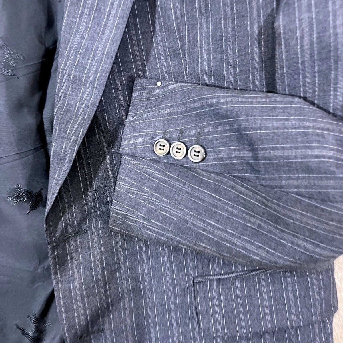 Vintage Burberrys Blazer Mens 42 Pinstripe Wool Structured Academia FLAW